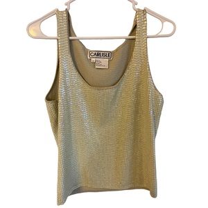 Carlisle Women’s size Medium Green Sequin Sleeveless blouse